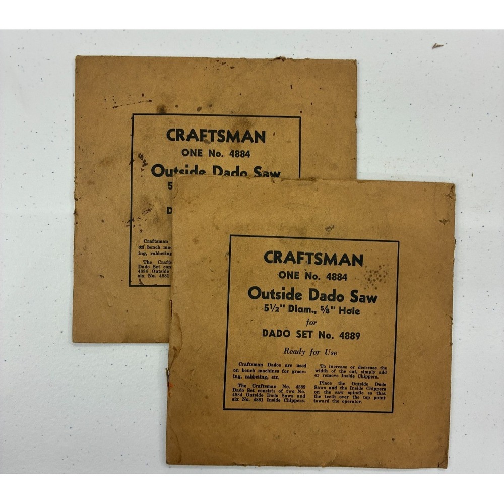 Craftsman Outside Dado Saw part 4884 5-1/2" 5/8" Hole for Dado Set 4889 Lot of 2
